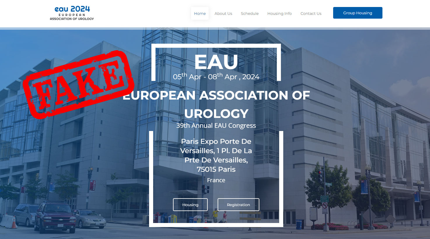 eau2024congress dot org is a fake website. You may lose any money you pay and be left with no rooms or registrations.